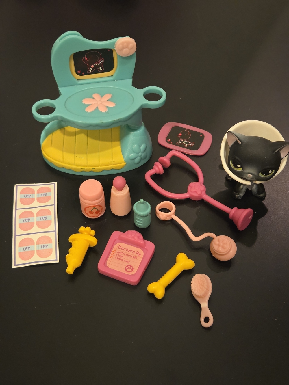 LPS Littlest Pet Shop Cozy Care Center With Black Shorthair Cat #336